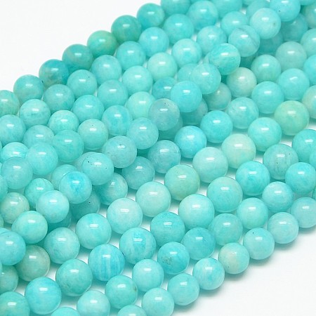 Arricraft Natural Gemstone Amazonite Round Beads Strands, 6mm, Hole: 1mm, about 65pcs/strand, 15.7 inches