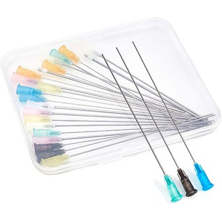 Plastic Fluid Precision Blunt Needle Dispense Tips, Mixed Color, 125x115x11.5mm; 24pcs/box