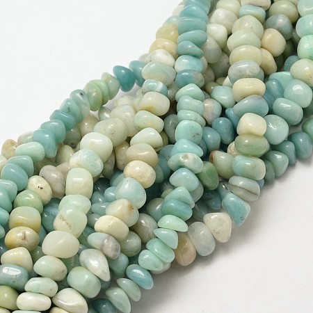 Arricraft Natural Amazonite Chip Beads Strands, 7~9x7~9mm, Hole: 1mm, about 72~83pcs/strand, 15.7 inches