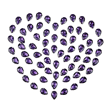 Gorgecraft Sew on Rhinestone, Multi-strand Links, Glass Rhinestone, with Platinum Tone Brass Prong Settings, Garments Accessories, Faceted, Teardrop, Purple, 18x13x6.5mm, Hole: 1mm, 80pcs/box