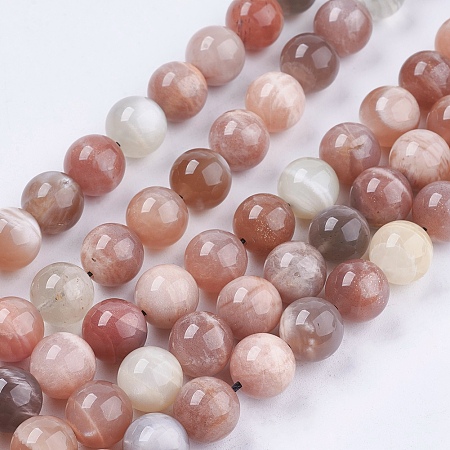 Arricraft Natural Sunstone Beads Strands, Round, 10mm, Hole: 1mm, about 39pcs/strand, 15.7 inches