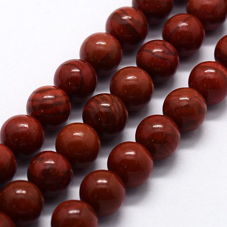 ARRICRAFT Natural Red Jasper Beads Strands, Round, 6mm, Hole: 0.8mm, about 63pcs/strand,  14.76 inches(37.5cm)