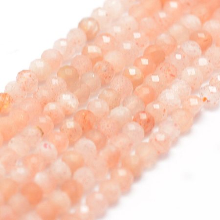 Arricraft Natural Sunstone Beads Strands, Faceted, Rondelle, 3x2mm, Hole: 0.5~0.6mm, about 129~173pcs/strand, 15.5 inches(39.5cm)