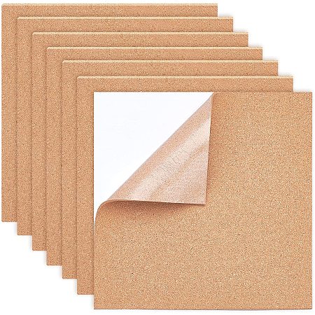 BENECREAT Cork Insulation Sheets, for Coaster, with Adhesive Back, Wall Decoration, Party and DIY Crafts Supplies, Square, BurlyWood, 30x30x0.3cm