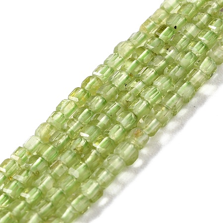 Arricraft Natural Peridot Beads Strands, Faceted, Cube, 2x2x2mm, Hole: 0.6mm, about 175pcs/strand, 15.75''(40cm)