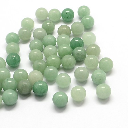 ARRICRAFT Round Natural Green Aventurine Beads, Gemstone Sphere, No Hole/Undrilled, 10~11mm