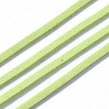 Honeyhandy Eco-Friendly Faux Suede Cord, Faux Suede Lace, Lawn Green, 3.0x1.4mm, about 90m/roll