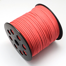 Honeyhandy Eco-Friendly Faux Suede Cord, Faux Suede Lace, Light Coral, 3.0x1.4mm, about 98.42 yards(90m)/roll