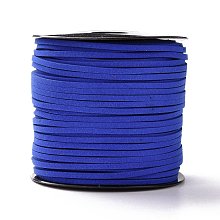 Honeyhandy Eco-Friendly Faux Suede Cord, Faux Suede Lace, Blue, 3.0x1.4mm, about 90m/roll