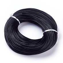 Honeyhandy Cowhide Leather Cord, Genuine Leather Strip Cord Braiding String, Black, about 2.0mm thick