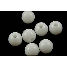 Honeyhandy Opaque Acrylic Beads, Round, White, Size: about 4mm in diameter, hole: 1mm, about 14000pcs/500g