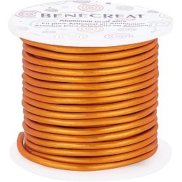 BENECREAT 9 Gauge Matte Jewelry Craft Wire 55 Feet Tarnish Resistant Aluminum Wire for Gardening Sculpting Model Skeleton Making (Bright Brown)