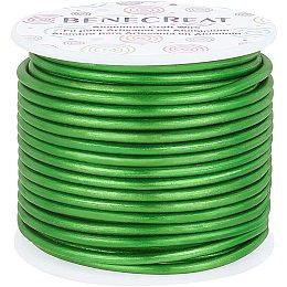 BENECREAT 9 Gauge Matte Aluminum Wire 55 Feet Tarnish Resistant Jewelry Craft Wire for Gardening Sculpting Model Skeleton Making, Green