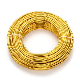 Honeyhandy Aluminum Wire, Bendable Metal Craft Wire, for DIY Jewelry Craft Making, Gold, 9 Gauge, 3.0mm, 25m/500g(82 Feet/500g)