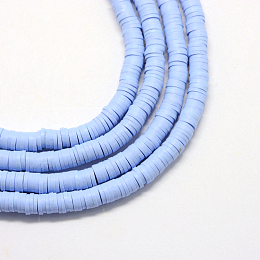 Arricraft Environmental Handmade Polymer Clay Beads, Disc/Flat Round, Heishi Beads, CornflowerBlue, 3x1mm, Hole: 1mm; about 380~400pcs/strand, 17.7"