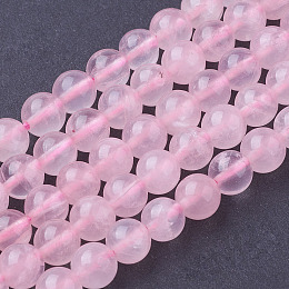 Honeyhandy Natural Rose Quartz Beads Strands, Round, 6mm, Hole: 1mm, about 29~32pcs/strand, 8 inch