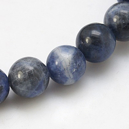 Honeyhandy Natural Sodalite Beads Strands, Grand A, Round, 4mm, Hole: 0.8mm