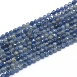 Honeyhandy Natural Iolite/Cordierite/Dichroite Beads Strands, Faceted, Round, 3.5mm, Hole: 0.7mm, about 120pcs/strand, 15.16 inch(38.5cm)