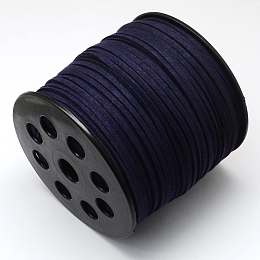 Honeyhandy Eco-Friendly Faux Suede Cord, Faux Suede Lace, Midnight Blue, 3.0x1.4mm, about 98.42 yards(90m)/roll