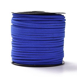 Honeyhandy Eco-Friendly Faux Suede Cord, Faux Suede Lace, Blue, 3.0x1.4mm, about 90m/roll