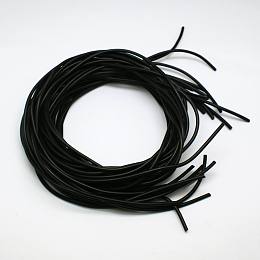 Honeyhandy Synthetic Rubber Beading Cord, Round, Solid, No Hole, Black, 3.0mm, about 1.09 yards(1m)/strand