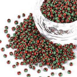 Honeyhandy 12/0 Glass Seed Beads, Opaque Colours Seep, Green, 2mm, hole: 0.8mm