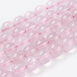 Honeyhandy Natural Rose Quartz Beads Strands, Round, 12mm, Hole: 1~2mm, 16pcs/strand, 8 inch