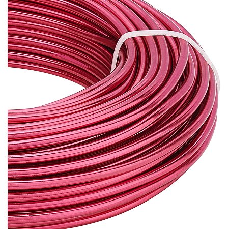 BENECREAT 82 Feet 9 Gauge Jewelry Craft Wire Aluminum Wire Bendable Metal Sculpting Wire for Bonsai Trees, Floral, Arts Crafts Making, Cerise