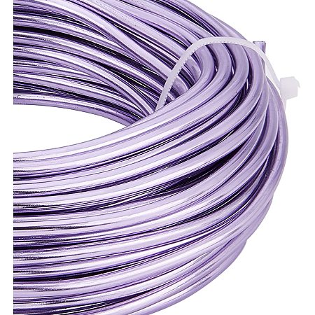 BENECREAT 65 Feet 7 Gauge Aluminum Wire Bendable Metal Sculpting Wire for Bonsai Trees, Floral, Home Decors and Other Arts Crafts Making, LightPurple