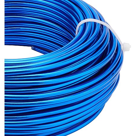 BENECREAT 65 Feet 7 Gauge Aluminum Wire Bendable Metal Sculpting Wire for Bonsai Trees, Floral, Home Decors and Other Arts Crafts Making, Blue