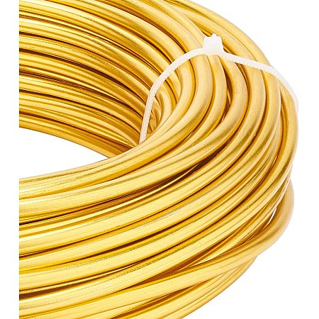 BENECREAT 65 Feet 7 Gauge Gold Aluminum Wire Bendable Metal Sculpting Wire for Bonsai Trees, Floral, Home Decors and Other Arts Crafts Making