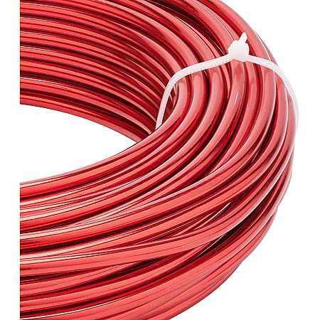 BENECREAT 65 Feet 7 Gauge Aluminum Wire Bendable Metal Sculpting Wire for Bonsai Trees, Floral, Home Decors and Other Arts Crafts Making, Red