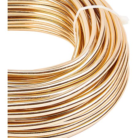 BENECREAT 65 Feet 7 Gauge Gold Aluminum Wire Bendable Metal Sculpting Wire for Bonsai Trees, Floral, Home Decors and Other Arts Crafts Making, ChampagneYellow