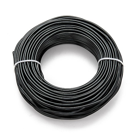 Honeyhandy Aluminum Wire, Bendable Metal Craft Wire, for DIY Jewelry Craft Making, Black, 9 Gauge, 3.0mm, 25m/500g(82 Feet/500g)