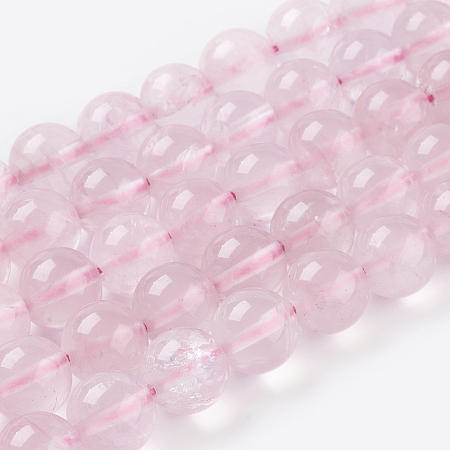 Honeyhandy Natural Rose Quartz Beads Strands, Round, 12mm, Hole: 1~2mm, about 16pcs/strand, 8 inch