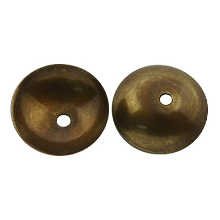 Honeyhandy Brass Bead Caps,  Apetalous, Antique Bronze, 8x2.5mm, Hole: 0.5mm, about 1000pcs/bag