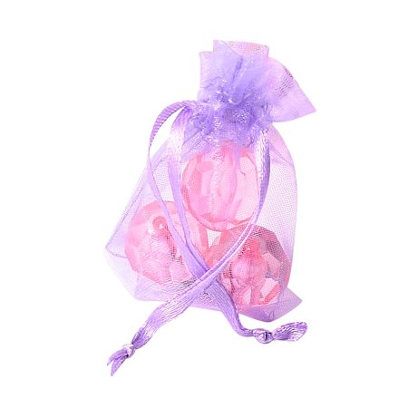 NBEADS 100 Pcs Organza Bags Wedding Favor Bags Jewelry Samples Display Pouches Gift Bags Drawstring, Purple, 7x5cm
