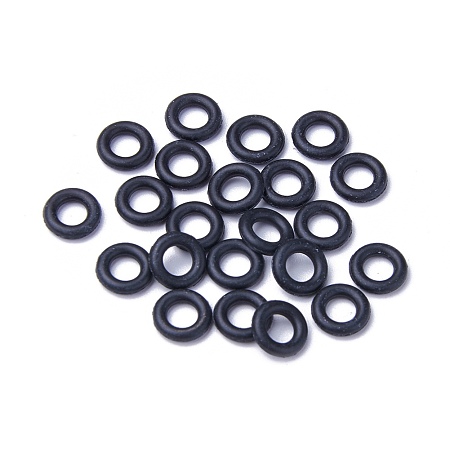 ARRICRAFT Rubber O Rings, Donut Spacer Beads, Fit European Clip Stopper Beads, Black, about 8mm in diameter, 1.9mm thick, 4.2mm inner diameter