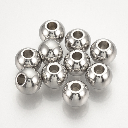 Honeyhandy 304 Stainless Steel Spacer Beads, Round, Stainless Steel Color, 3x2mm, Hole: 1.5mm