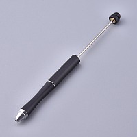 Honeyhandy Brass Beadable Pens, Press Ball Point Pens, for DIY Pen Decoration, Black, 157x10mm, Pin: 2mm