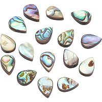 BENECREAT 16Pcs Oval Natural Abalone Shell Colorful Paua Shell Loose Beads for Bracelet Dangle Jewelry Craft Making