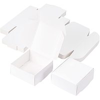BENECREAT 30 Pack Kraft Paper Candy Box White Snacks Chocolate Boxes Earring Jewelry Gift Boxes for Wedding Party Favors and Gift Wrapping, 6.5x6.5x3cm/2.5x2.5x1.18
