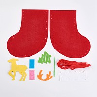 Arricraft Creative Non-woven Fabric Christmas Stockings, DIY Material Package, Handmade Christmas Decoration, Sewing Accessories Gift Bag, Red, 33~175x19~138mm