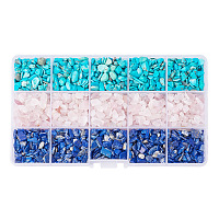 PandaHall Elite 1 Box Tumbled Chip Gemstone Beads Crushed Pieces Undrilled Stone for Jewelry Making Natural Amethyst, Natural Lapis Lazuli and Natural Turquoise