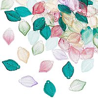 arricraft 100 Pcs Glass Leaf Shape Beads, Mixed Color Leaves Shape Glass Beads Transparent Loose Bead Charms for Bracelets Necklace Jewelry Making