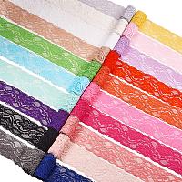 BENECREAT 20 Yards Lace Fabric Stretch Elastic 2 inches Wide Trim Lace for Headbands Garters Wedding Bouquet Making - 20 Colors, 1 Yard Per Color