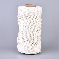 Honeyhandy Cotton String Threads, Macrame Cord, Decorative String Threads, for DIY Crafts, Gift Wrapping and Jewelry Making, White, 4mm, about 109.36 yards(100m)/roll