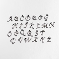ARRICRAFT 200pcs Assorted Alphabet Charm Pendant Loose Beads Gunmetal Plated A-Z Letter Pieces
