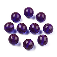 Resin Beads, Imitation Beeswax, Round, Purple, 12x11.5mm, Hole: 1.5~3mm