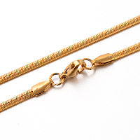 Honeyhandy 304 Stainless Steel Herringbone Chain Necklaces, Golden, 17.7 inch(45cm), 2.6x1mm